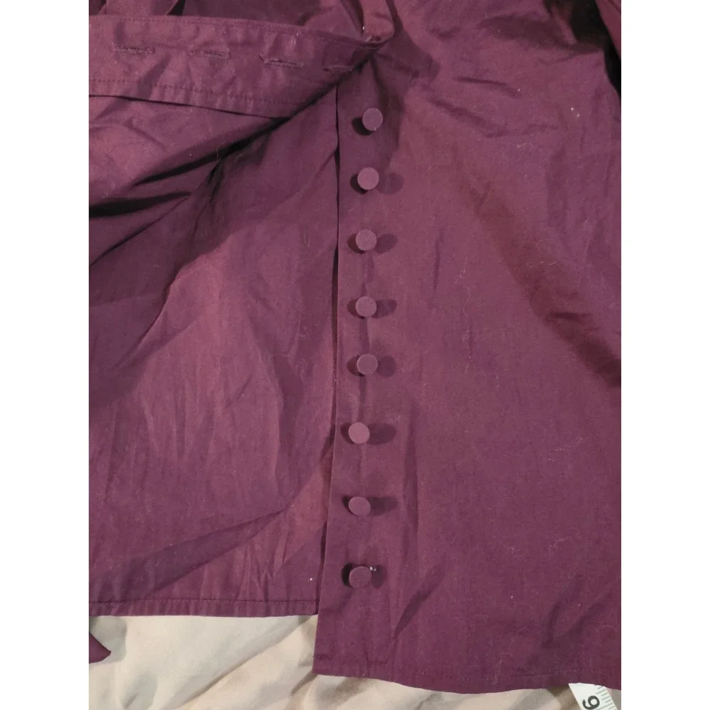 Madewell Plum Cotton Puff Sleeve Tie Neck Button Front Blouse NY535 Small NEW
